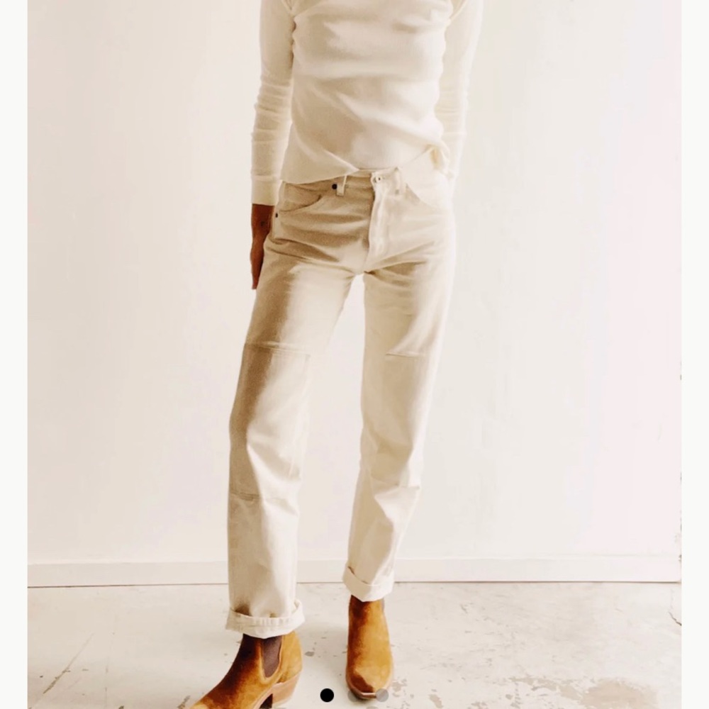 NWT Hey Gang Natural Knee Patch Jeans